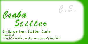 csaba stiller business card